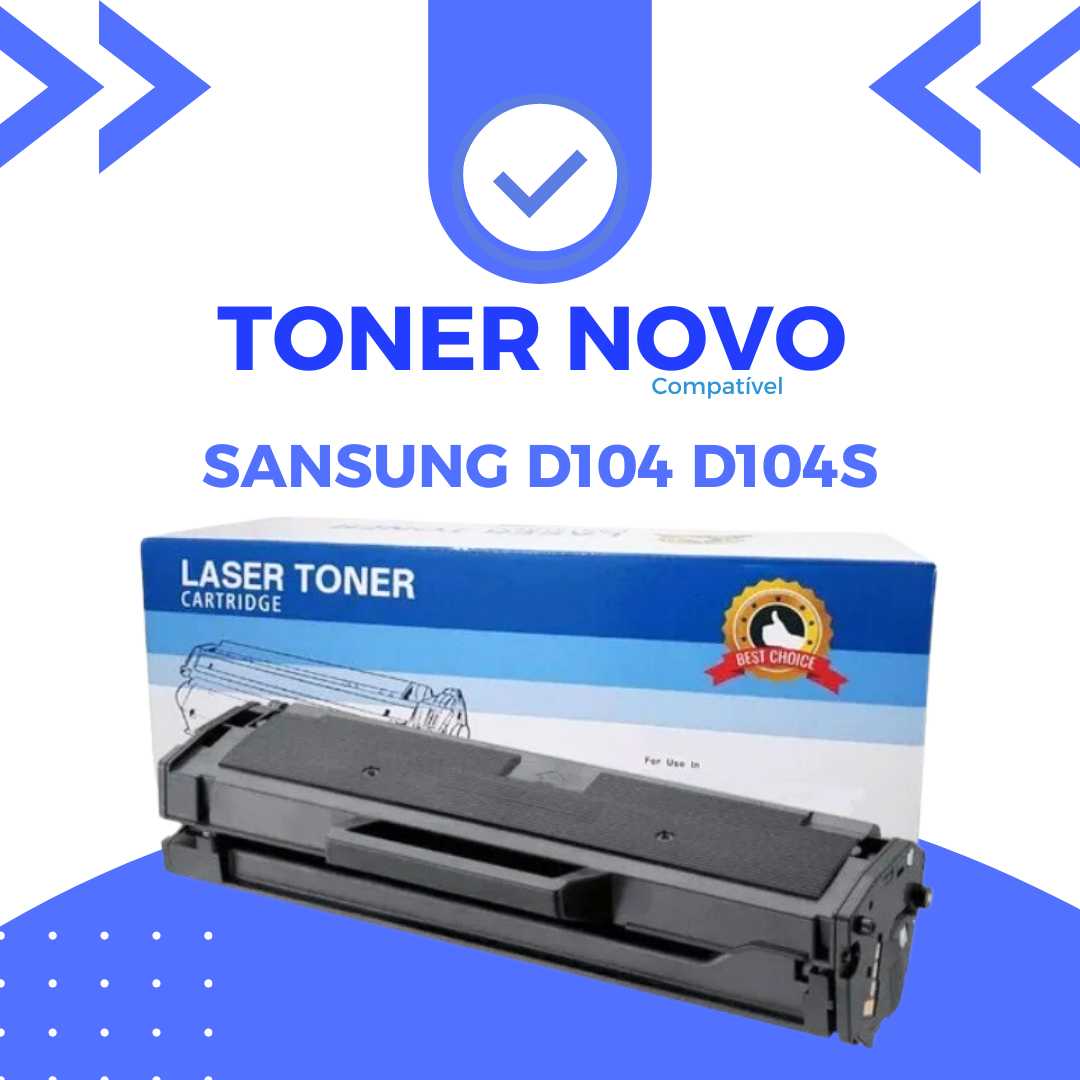 Toner Compatível MLT D104 D104S, PRETO 1.5k