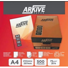 PAPEL SULFITE A4 PREMIUM ARKIVE PAPER 75G  CX com 10 Resmas de  500 FOLHAS